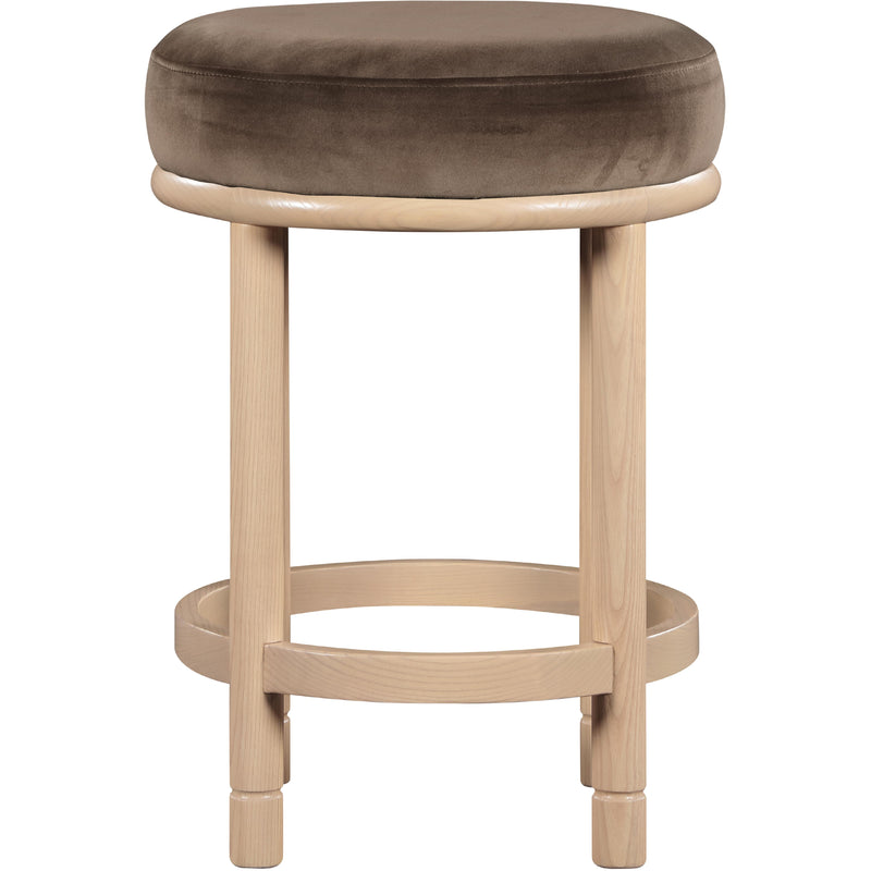 Meridian Monette Brown Velvet Counter Stool IMAGE 3