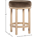 Meridian Monette Brown Velvet Counter Stool IMAGE 6