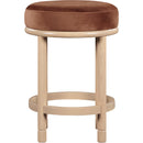 Meridian Monette Cognac Velvet Counter Stool IMAGE 3