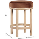 Meridian Monette Cognac Velvet Counter Stool IMAGE 6