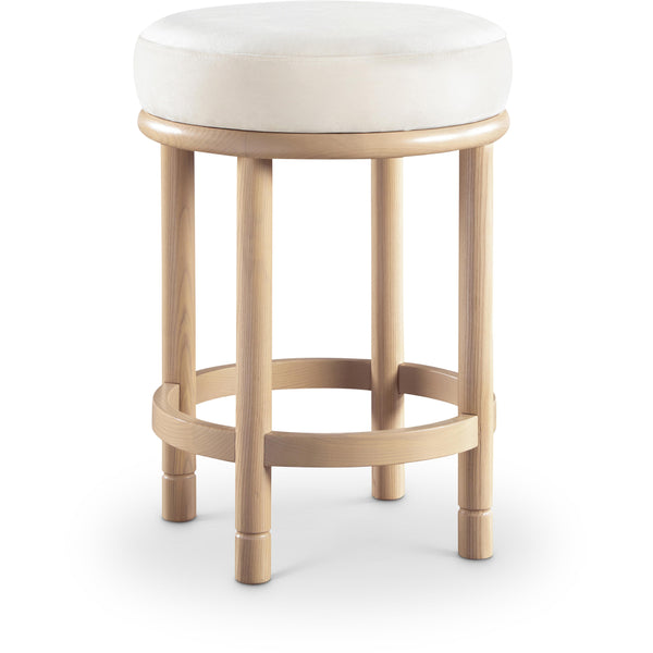 Meridian Monette Cream Velvet Counter Stool IMAGE 1
