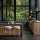 Meridian Monette Cream Velvet Counter Stool IMAGE 2