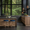 Meridian Monette Navy Velvet Counter Stool IMAGE 2