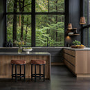 Meridian Monette Cognac Velvet Counter Stool IMAGE 2