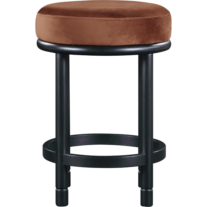 Meridian Monette Cognac Velvet Counter Stool IMAGE 3