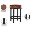 Meridian Monette Cognac Velvet Counter Stool IMAGE 7