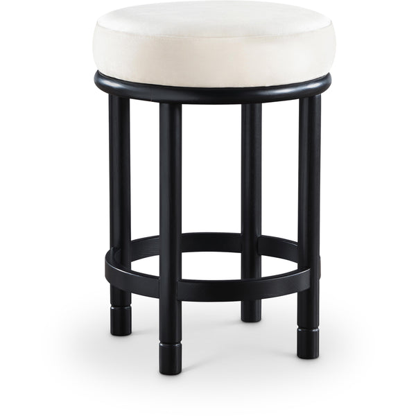 Meridian Monette Cream Velvet Counter Stool IMAGE 1