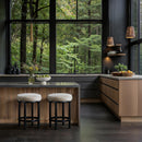 Meridian Monette Cream Velvet Counter Stool IMAGE 2