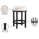 Meridian Monette Cream Velvet Counter Stool IMAGE 7
