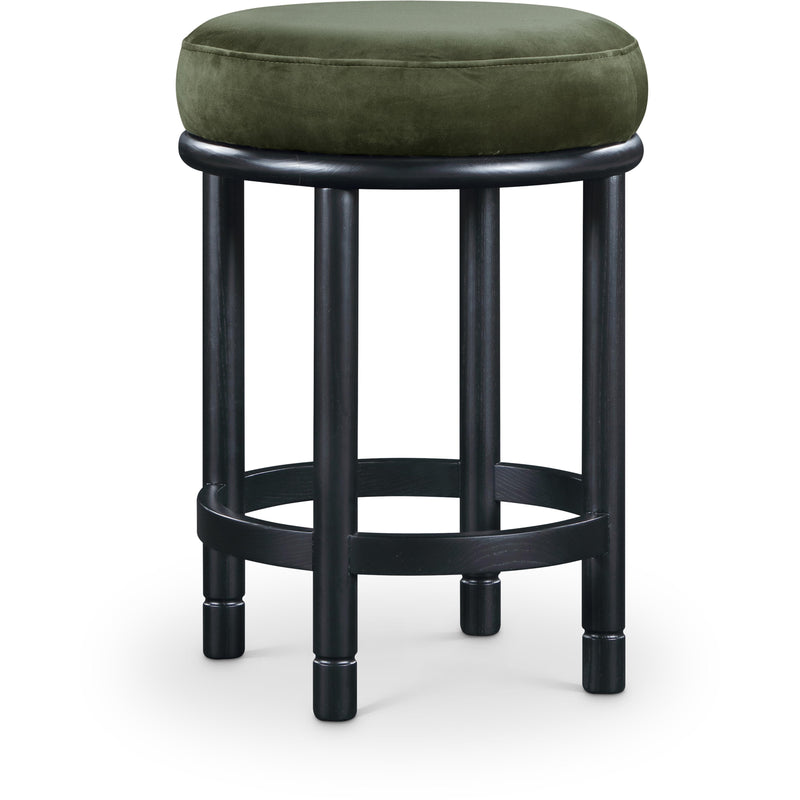 Meridian Monette Green Velvet Counter Stool IMAGE 1