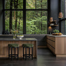 Meridian Monette Green Velvet Counter Stool IMAGE 2