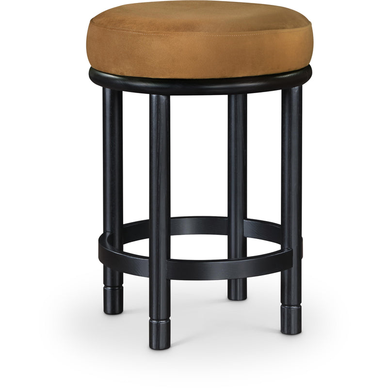 Meridian Monette Saddle Velvet Counter Stool IMAGE 1