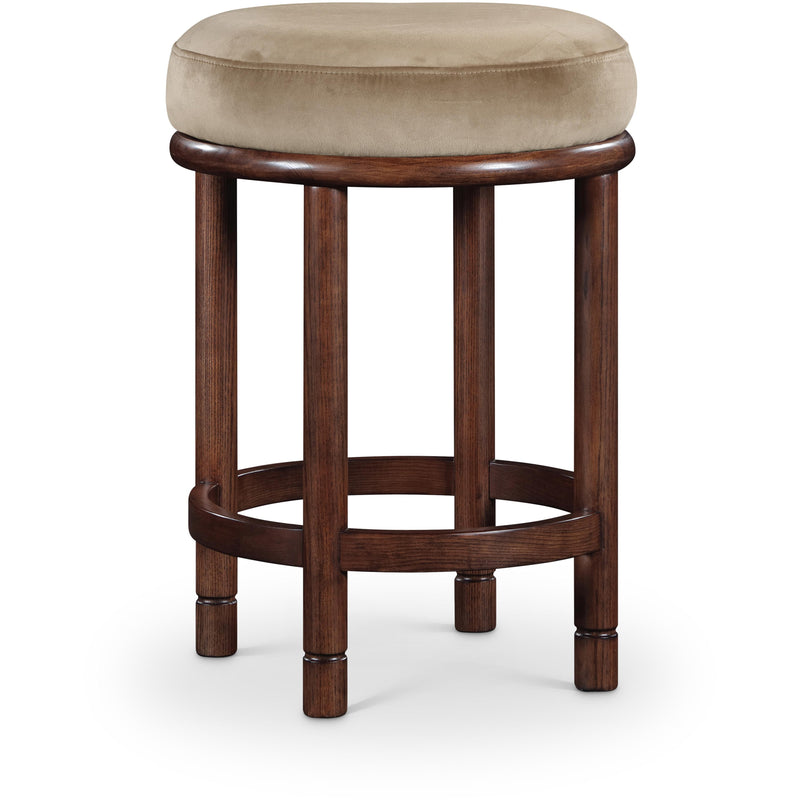 Meridian Monette Beige Velvet Counter Stool IMAGE 1