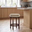 Meridian Monette Beige Velvet Counter Stool IMAGE 2