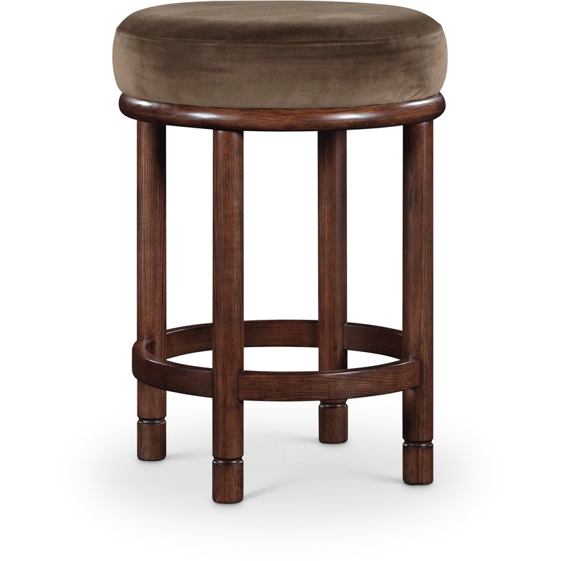 Meridian Monette Brown Velvet Counter Stool IMAGE 1