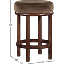 Meridian Monette Brown Velvet Counter Stool IMAGE 6