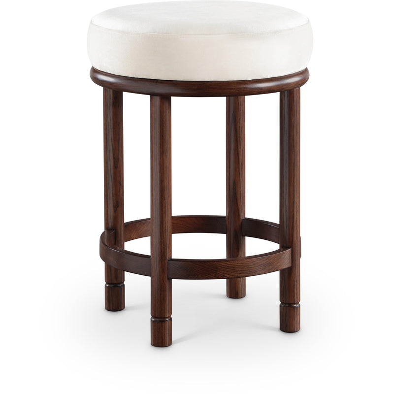 Meridian Monette Cream Velvet Counter Stool IMAGE 1