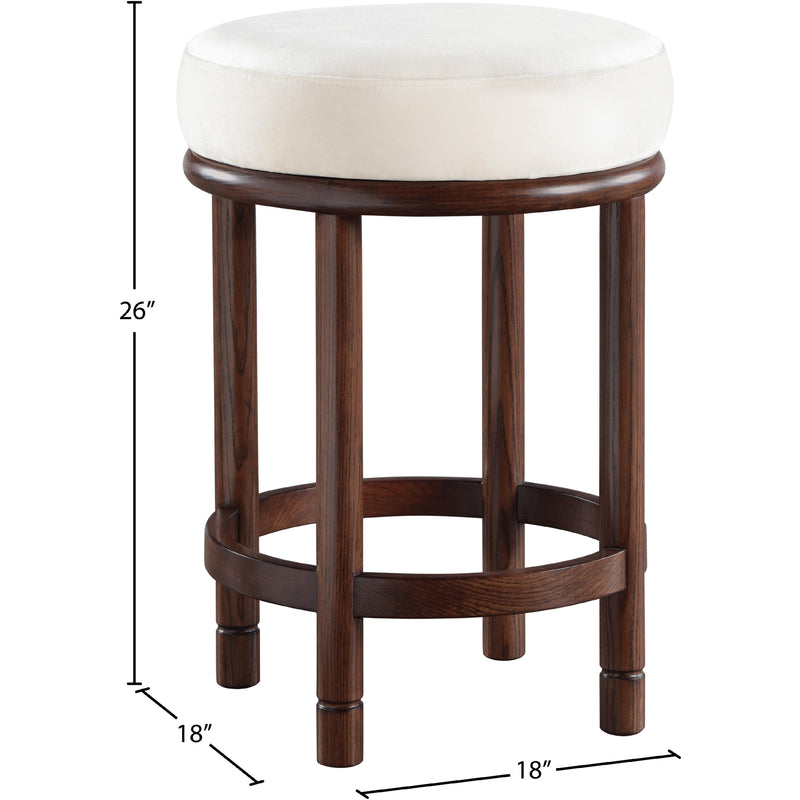 Meridian Monette Cream Velvet Counter Stool IMAGE 6