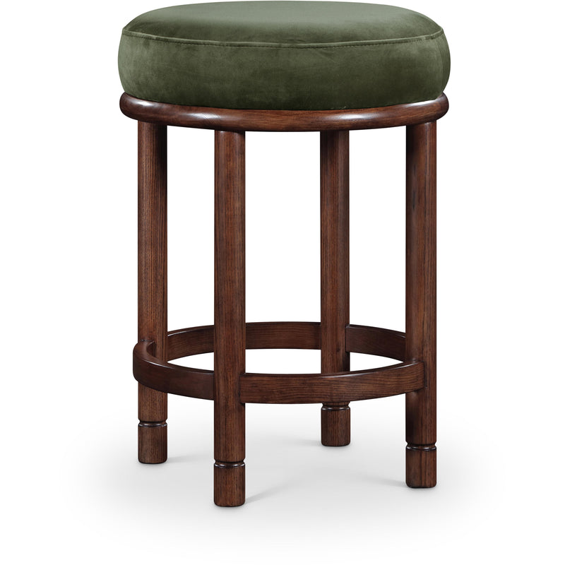 Meridian Monette Green Velvet Counter Stool IMAGE 1