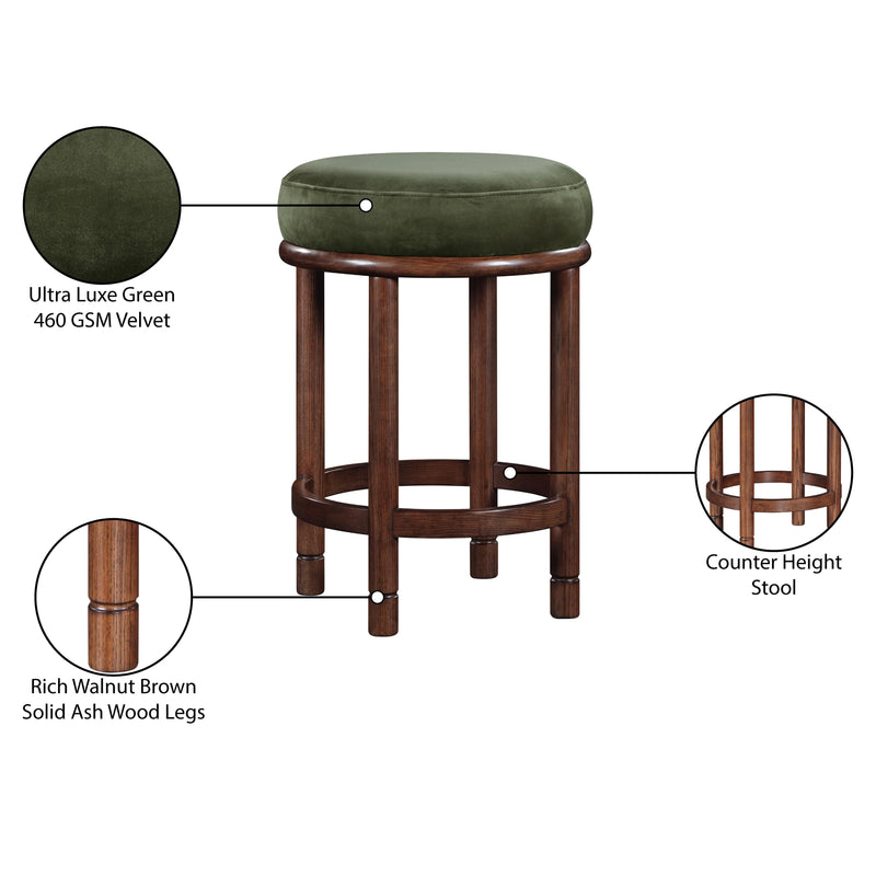 Meridian Monette Green Velvet Counter Stool IMAGE 7