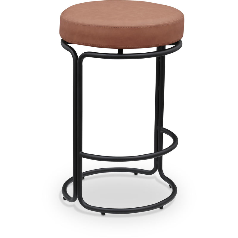 Meridian Madison Cognac Vegan Leather Counter Stool IMAGE 1