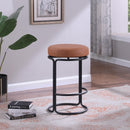 Meridian Madison Cognac Vegan Leather Counter Stool IMAGE 2