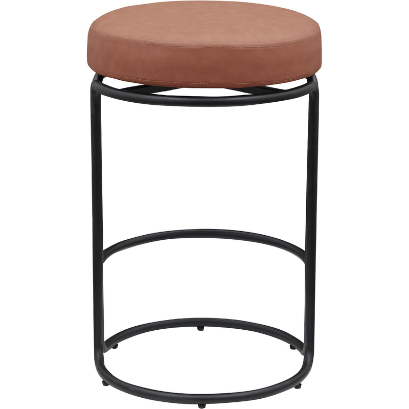 Meridian Madison Cognac Vegan Leather Counter Stool IMAGE 5