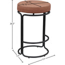 Meridian Madison Cognac Vegan Leather Counter Stool IMAGE 8