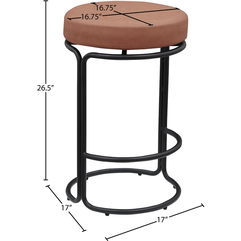 Meridian Madison Cognac Vegan Leather Counter Stool IMAGE 8