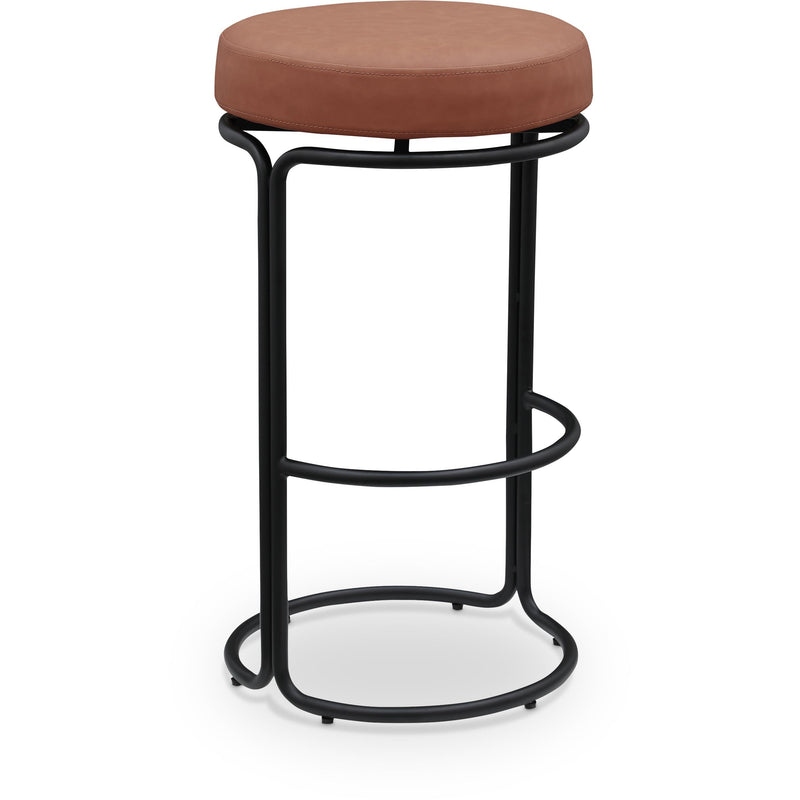 Meridian Madison Cognac Vegan Leather Bar Stool IMAGE 1