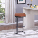 Meridian Madison Cognac Vegan Leather Bar Stool IMAGE 2