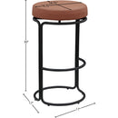Meridian Madison Cognac Vegan Leather Bar Stool IMAGE 7