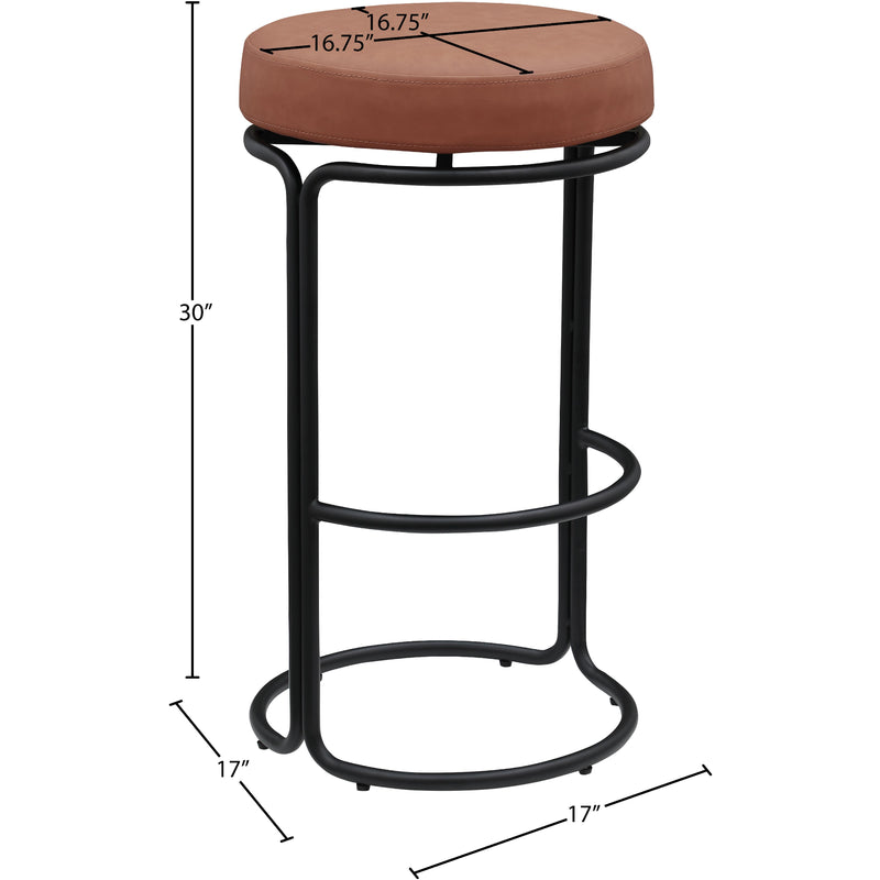 Meridian Madison Cognac Vegan Leather Bar Stool IMAGE 7