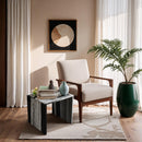 Meridian Vernazza Panda Marble End Table IMAGE 2