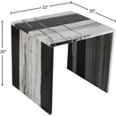 Meridian Vernazza Panda Marble End Table IMAGE 8