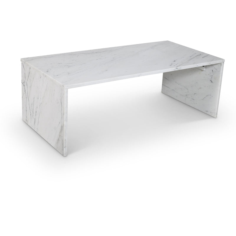 Meridian Vernazza White Marble Coffee Table IMAGE 1