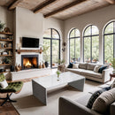 Meridian Vernazza White Marble Coffee Table IMAGE 2