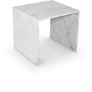 Meridian Vernazza White Marble End Table IMAGE 1