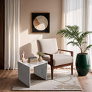 Meridian Vernazza White Marble End Table IMAGE 2