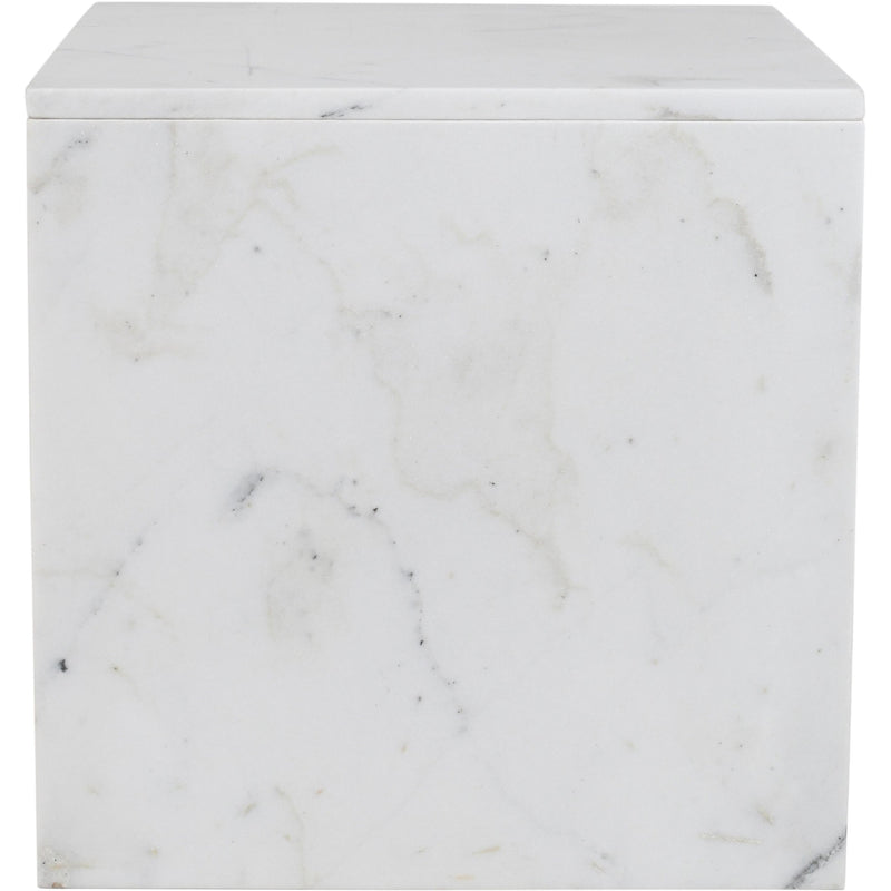 Meridian Vernazza White Marble End Table IMAGE 4