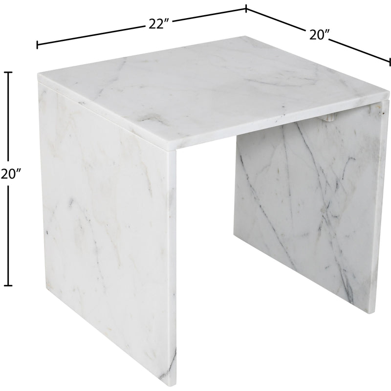 Meridian Vernazza White Marble End Table IMAGE 8