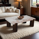 Meridian Campania Cream Marble Coffee Table IMAGE 2