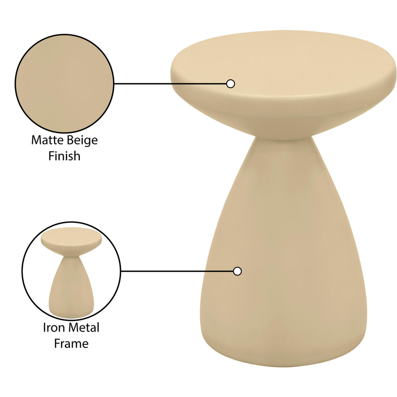 Meridian Anika Beige Iron Side Table IMAGE 8