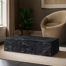 Meridian Piazza Black Marble Finish Concrete Coffee Table IMAGE 2