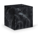 Meridian Piazza Black Marble Finish Concrete End Table IMAGE 1