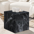 Meridian Piazza Black Marble Finish Concrete End Table IMAGE 3