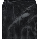 Meridian Piazza Black Marble Finish Concrete End Table IMAGE 4