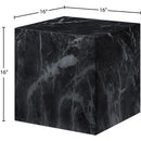 Meridian Piazza Black Marble Finish Concrete End Table IMAGE 7