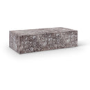 Meridian Piazza Brown Marble Finish Concrete Coffee Table IMAGE 1