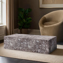 Meridian Piazza Brown Marble Finish Concrete Coffee Table IMAGE 2